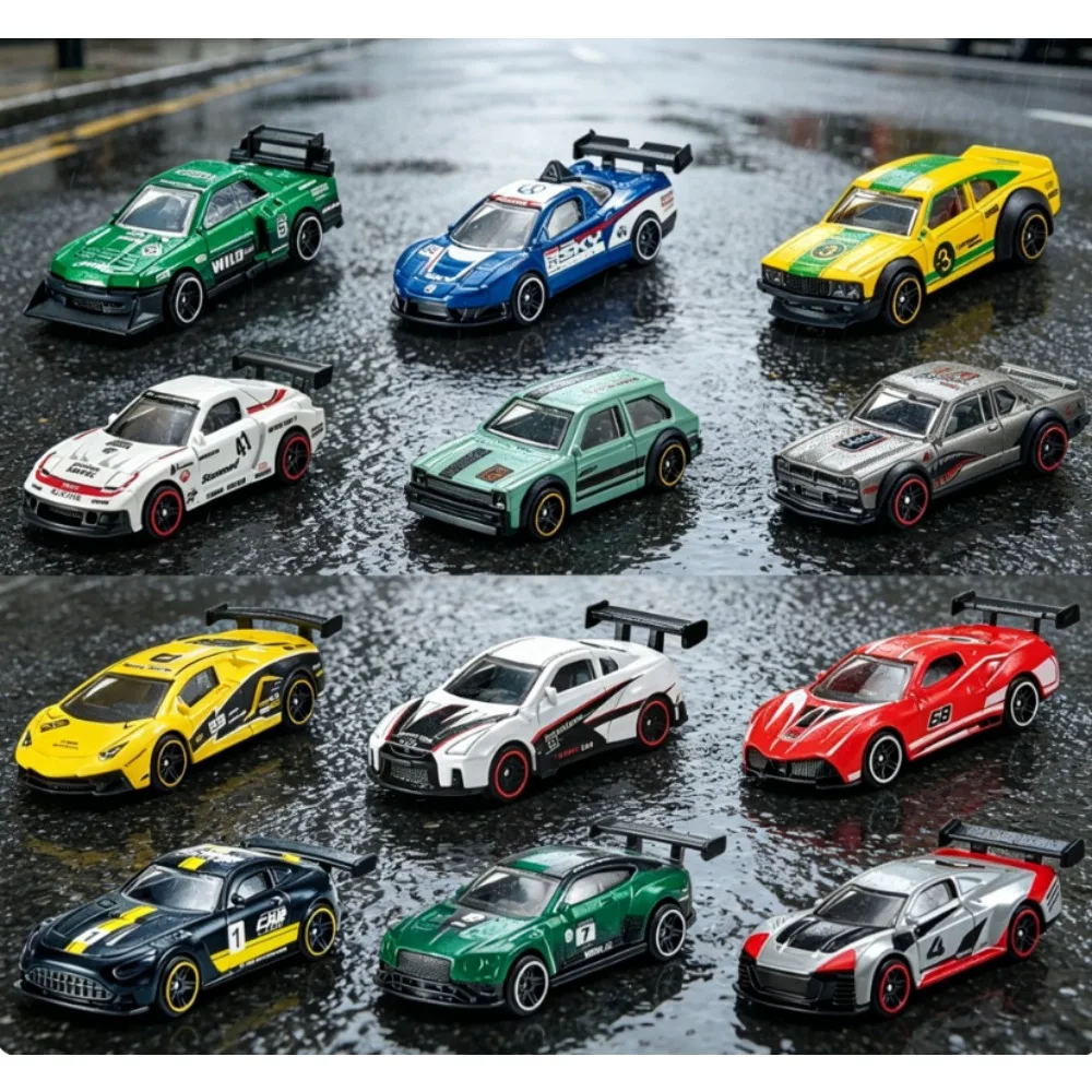 1:64 Alloy Racing Car 6Pcs Set Vintage Formula Sports Car Model Kids Toy Keychain Vending Machine Toy