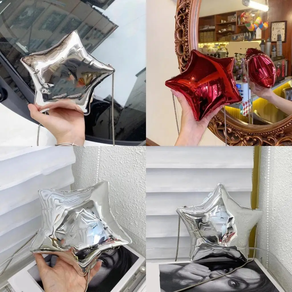 

D46D Glitters Acrylic Star Handbag Chain Crossbody Bag Perfect for Various Occasion