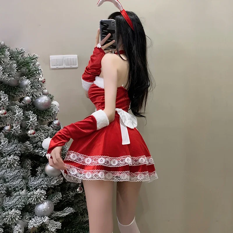 Sexy Kaninchen Mädchen Unterwäsche Uniform Versuchung Leidenschaft Dessous Frauen Nachthemd Fee Hase Weihnachten Cosplay Kostüme Lolita Kleid