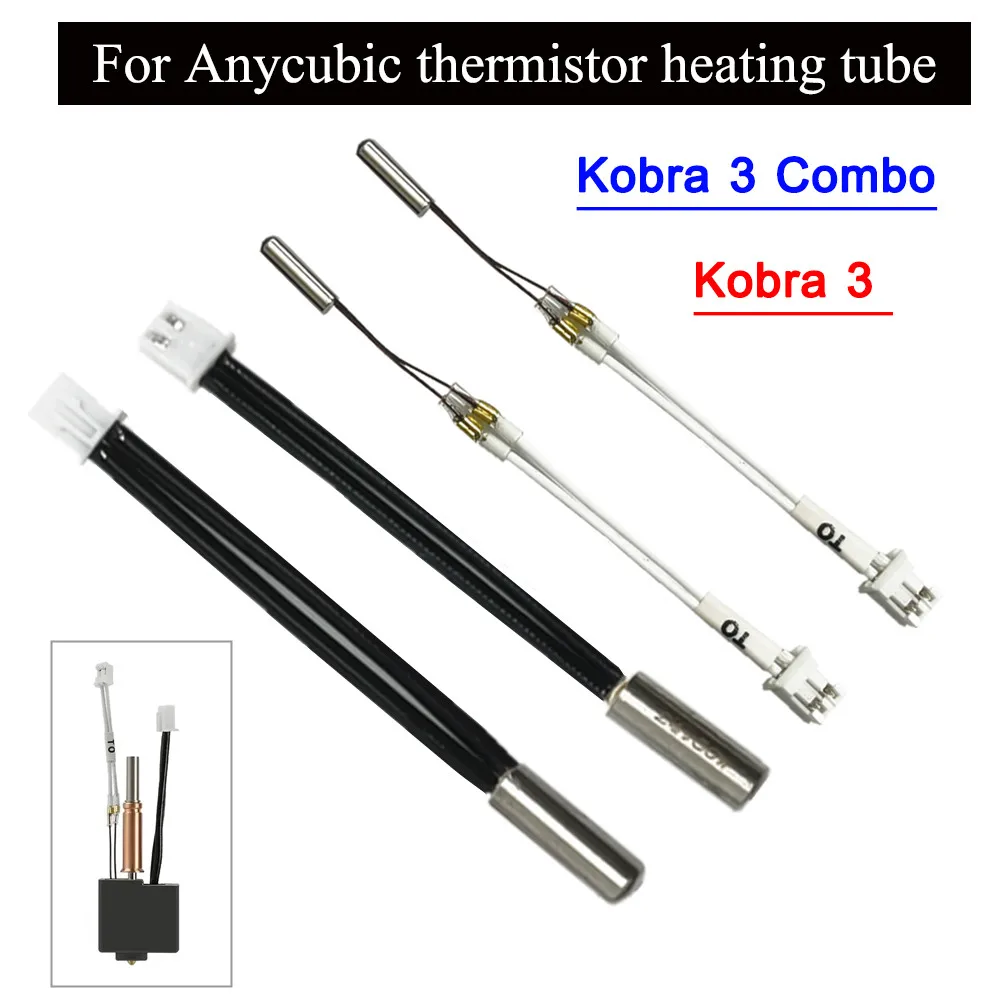 

Для Anycubic Kobra 3, Kobra 3 Combo Hotend Kit Аксессуары Термистор Нагревательная трубка 24 В 50 Вт Латунная твердая стальная насадка 0,2 0,4 0,6