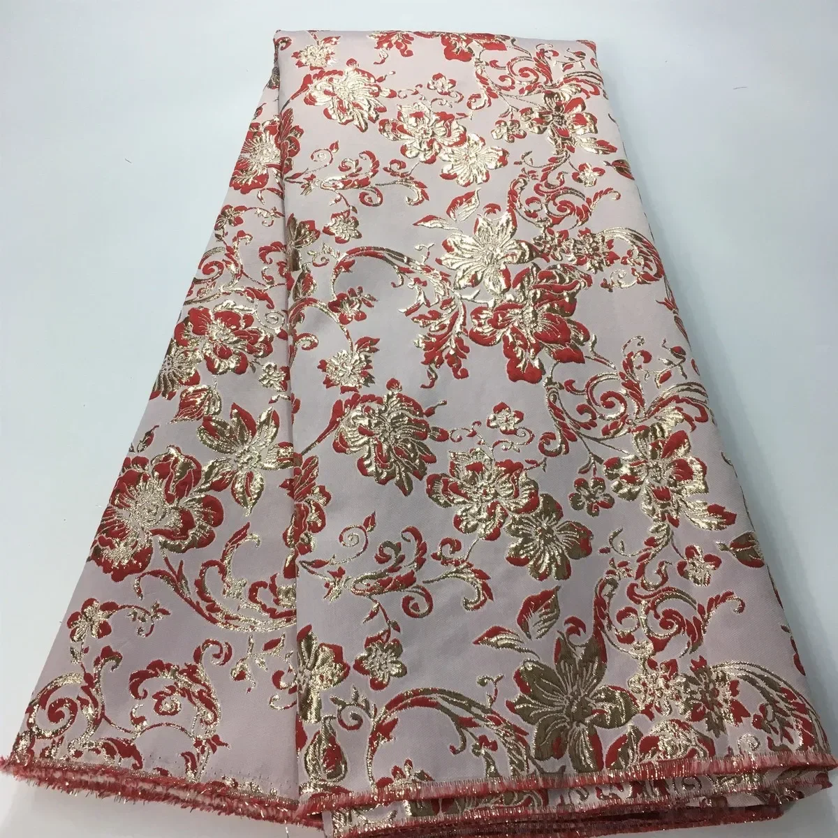 2024 New Design Jacquard Brocade Lace Fabric For Party African Organza Lace Fabric French Nigerian Wedding Lace Fabric KJK22115