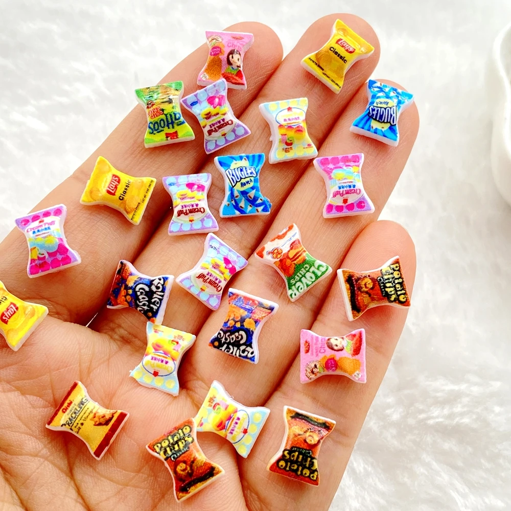 50 Uds. De resina mixta para decoración de uñas, mini dijes de caramelos de colores con dibujos animados, manualidades DIY para decoración de uñas en 3D, joyería