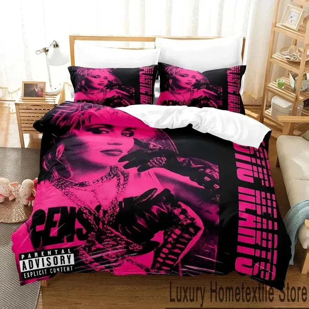 

3D Print Miley Cyrus Singer Bedding Set Duvet Cover Bed Set Quilt Cover Pillowcase Comforter king Queen Size Boys Adult Bedding