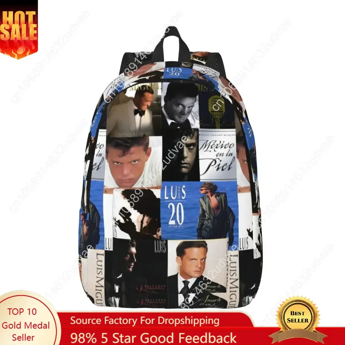 Luis Miguel Mexico Singer Backpack for Men Women Cool Student Work Daypack Collage Y2K Live College Canvas Bags Durable