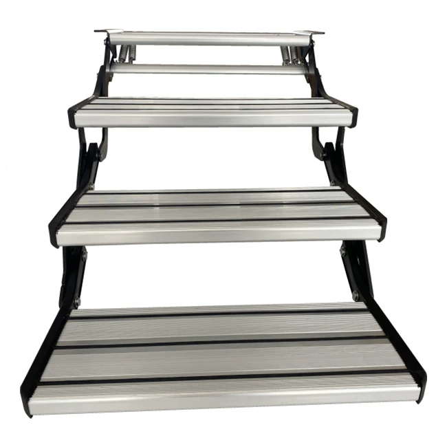 Caravan Manual Folding Three-layers Trailer RV Step 250kg Bear-loading