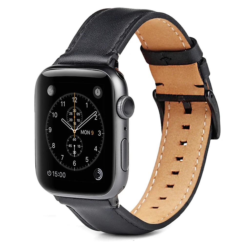 

Pulseira for apple watch band 44mm 42mm Genuine Leather straps for iwatch Series 5 4 3 correa 40mm 38mm men women watchbands