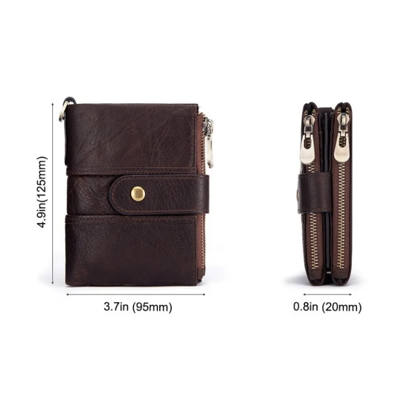 UKF Genuine Leather Men's Wallet Premium Product Real Cowhide Wallets For Man RFID Short Wallet Portefeuille Homme Short Purses