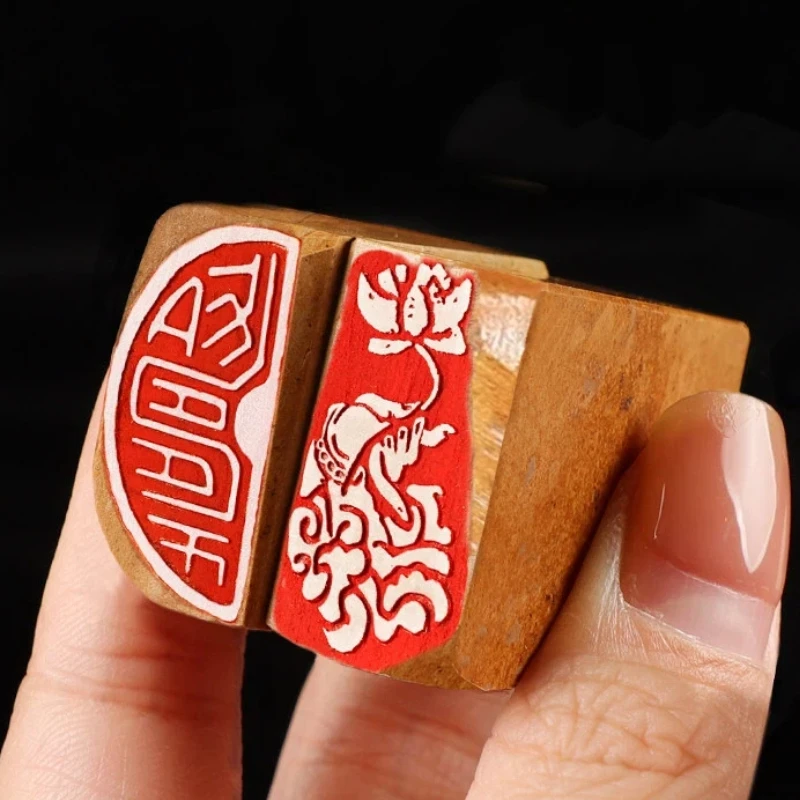 Vintage Square Stone Finished Stamp Seal Calligraphy Finished Seals Traditional Chinese Painting Drawing Stamps Art Stationary