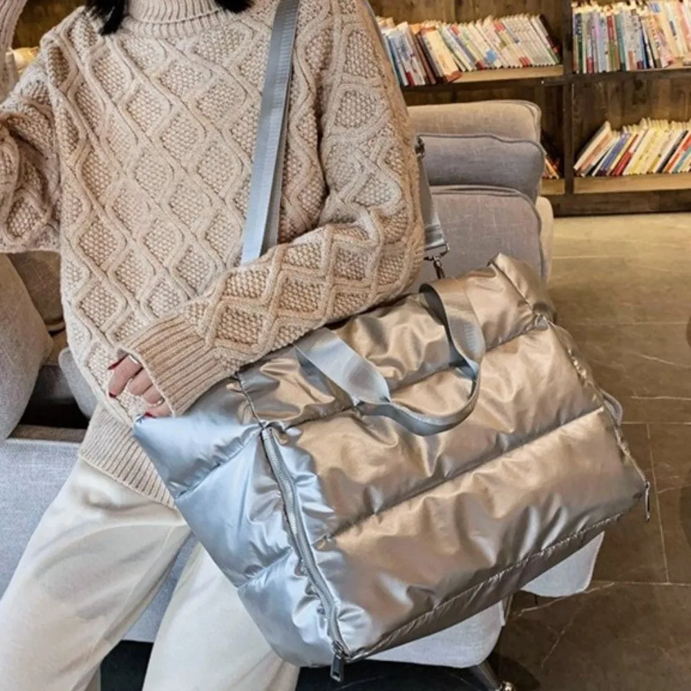 

Lightweight Solid Color Travel Tote Bag Nylon Large Capacity Gym Sports Bag Zipper Foldable Yoga Mat Bag Gym