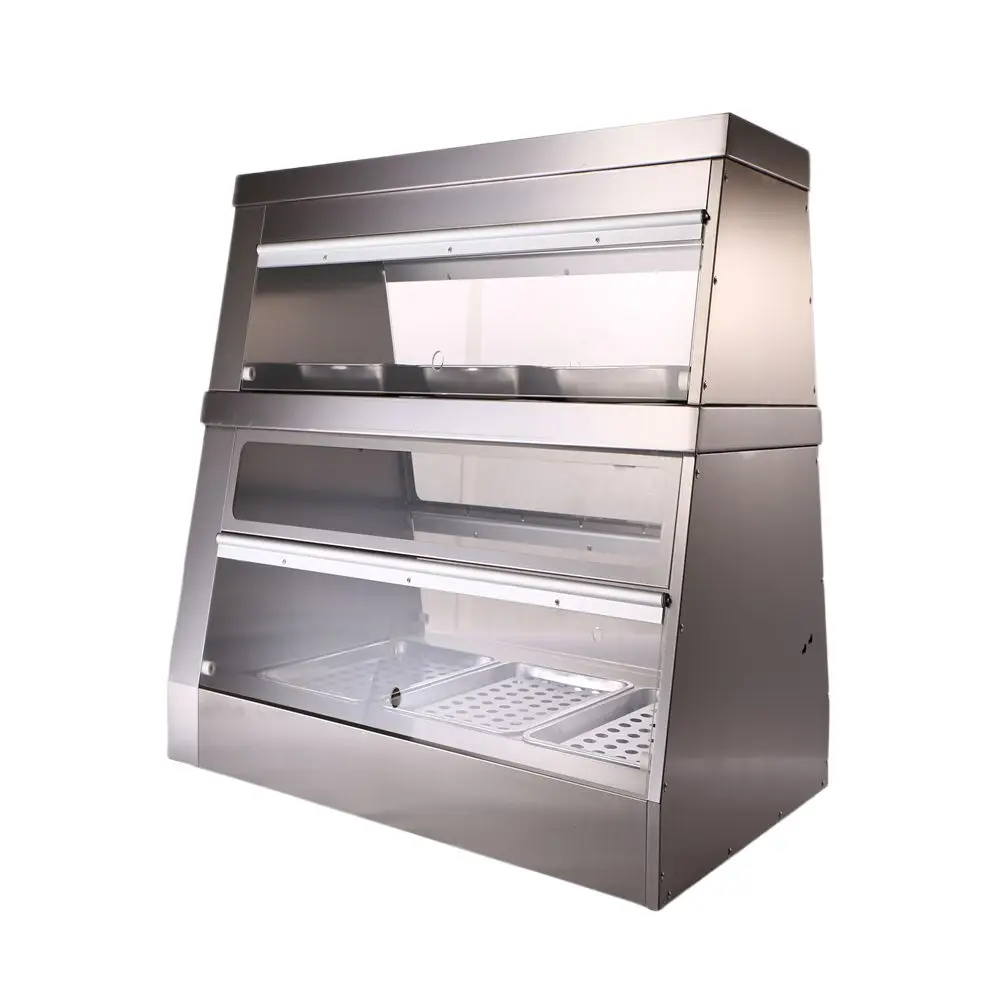 Commercial Stainless Steel Food Display Warmer - 3-Tier Countertop Heat Preservation Cabinet for Café/Restaurantpromote sales