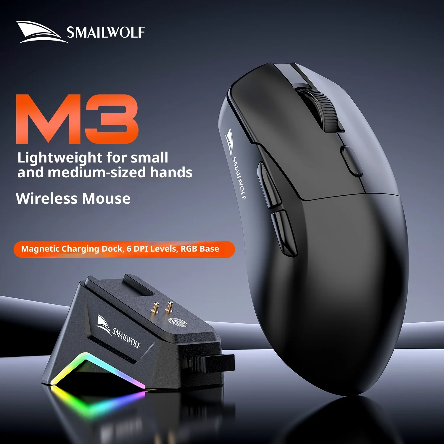 SMAILWOLF M3 PRO Wireless Bluetooth Three-Mode Mouse E-Sports Gaming Laptop desktop PAW3311 Wired Home Lightweight FPS