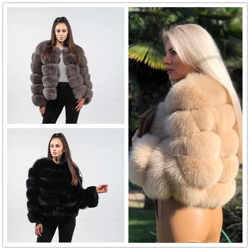 Winter Jackets for Ladies, Thermal Fur Coats, Natural Fox Fur Coats, Real Fox Fur Jackets, Fashion