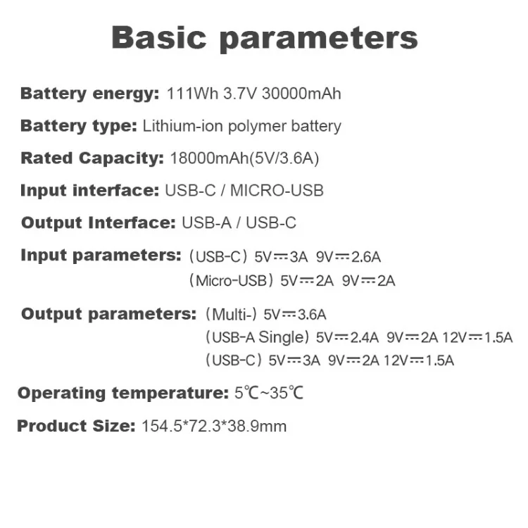 Imagem -06 - Xiaomi-mi Power Bank 30000mah qc 3.0 Carregamento Rápido Usb a tipo c Dispositivos 18w Grande Capacidade Pb3018zm