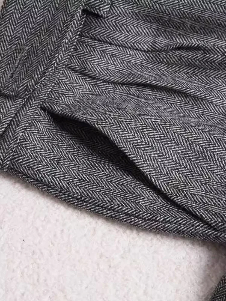 Autumn Winter Vintage Woolen Pants Office Men Italian Style Business Casual Suit Pants New Mens Straight Trousers Size S-4XL