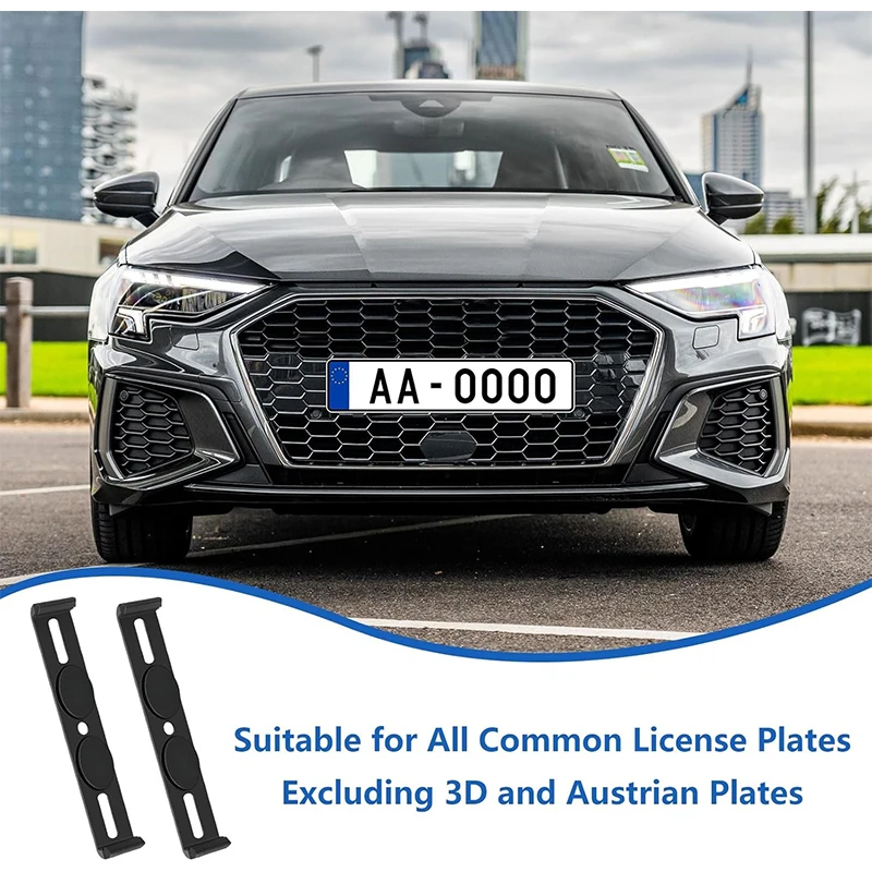 

4set Car License Plate Holder Universal Frameless Number Plate Holder Weatherproof Invisible Number Plate Holder Car Accessories