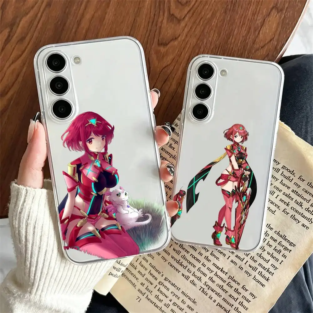 Funda de teléfono Xenoblade Chronicles 2 Pyra para SamsungA10,12,20,21S,30,31,40,50,51,52,70,71, funda transparente