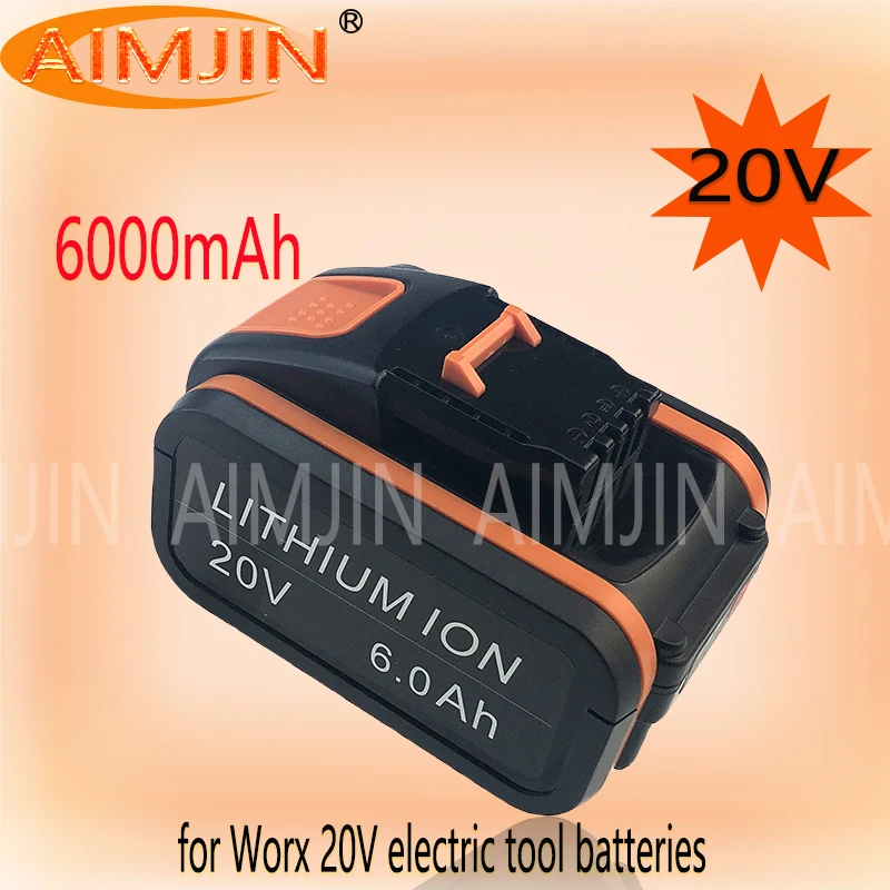 

Для батареи 20V 6000mah Li-Ion для Worx WX390/WX176/WX166.4/WX372.1 WX800/WX678/WX550/WX532/WG894E WG629E/WG329E/WG2