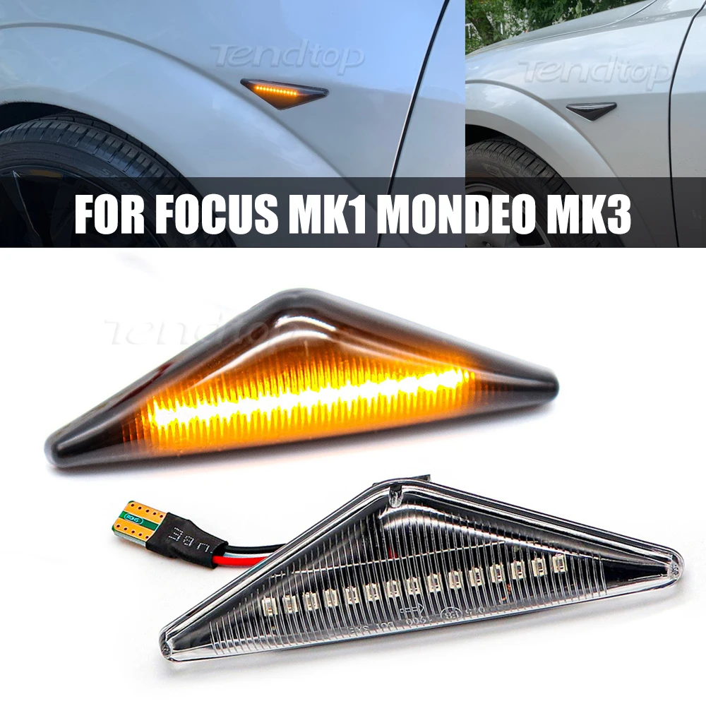 2pcs Side Repeater Lamp For Ford MONDEO 3 MK3 FOCUS 1 MK1 LED Dynamic Side Marker Turn Signal Lights Indicator Blinker Lights