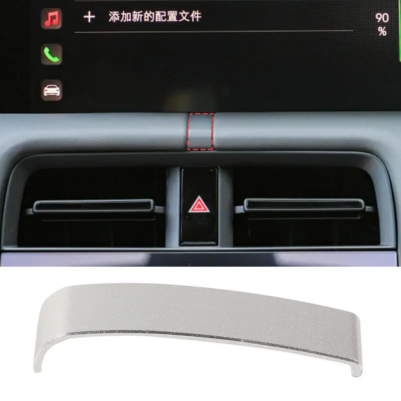 

For Porsche Taycan 2019-2026+ aluminum alloy silver car dashboard center line decorative patch interior protection accessories