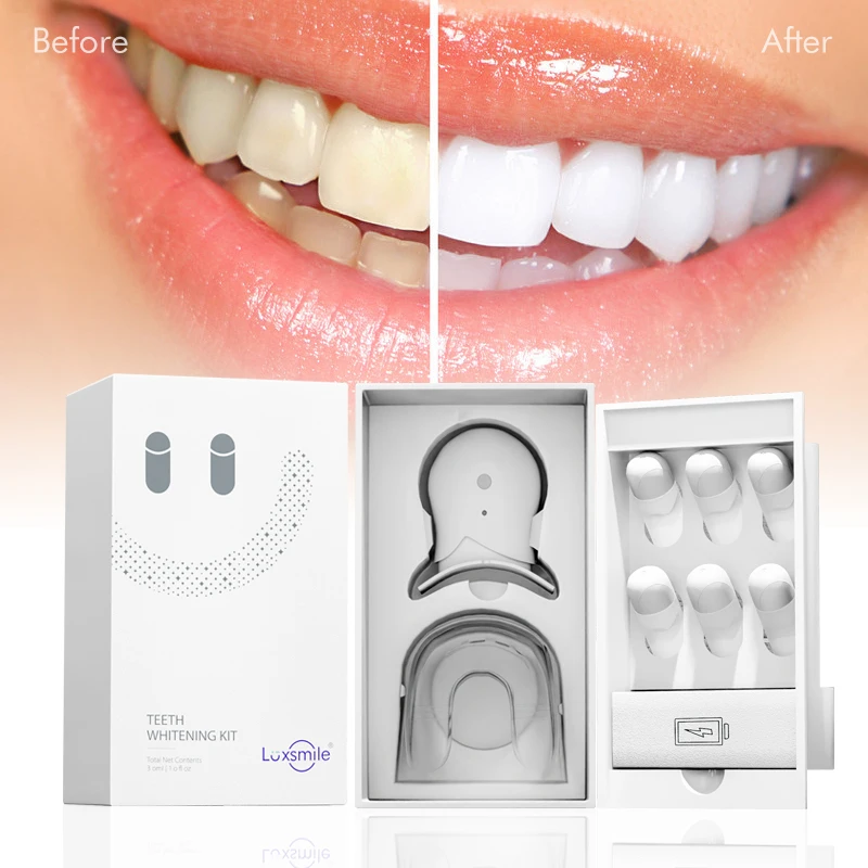 

Teeth Whitening Kit Led Light PAP Non Peroxide Home Teeth Whitening Set BleachingTooth Gel Dental Whitener Removes Plaque Stain