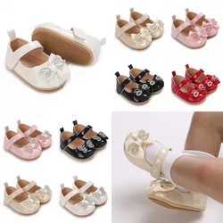 VALEN SINA New 0-18M Newborn Baby Girl Cute PU Leather Multi color Rubber Soft Sole Princess Shoes Bow Step 1 Walking Shoes for