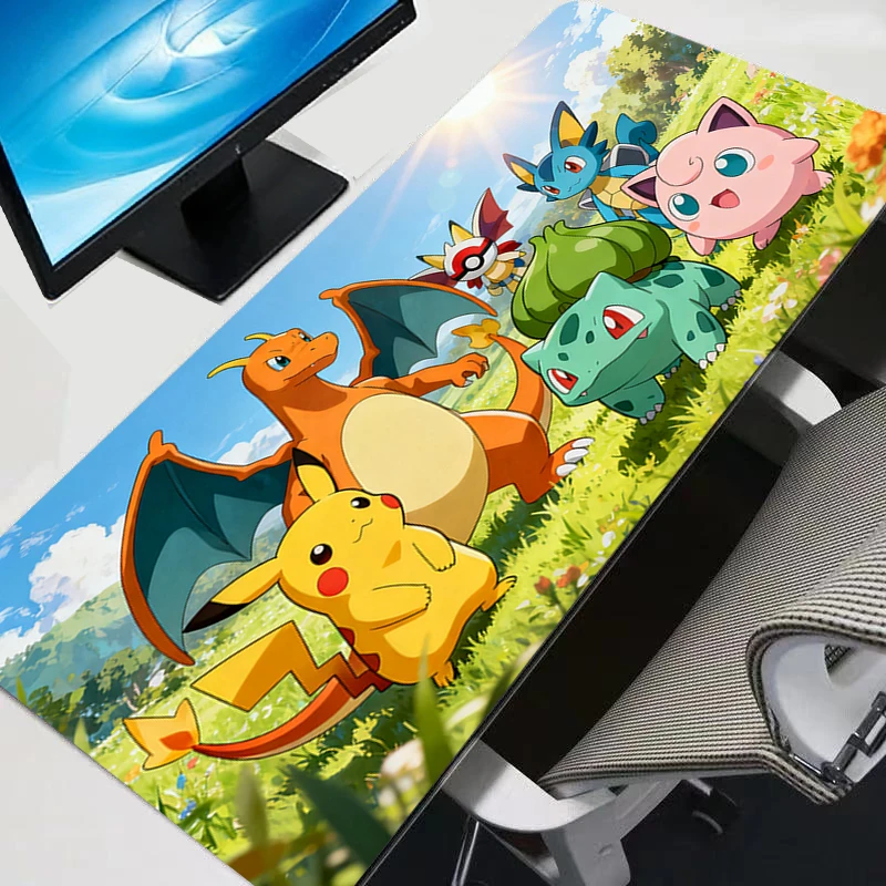 Mouse Pad Gamers Pokemon Pikachu XXL Computer Extended Game Mousepad Desk Mat Keyboard Rubber Durable Carpet Mouse Pads