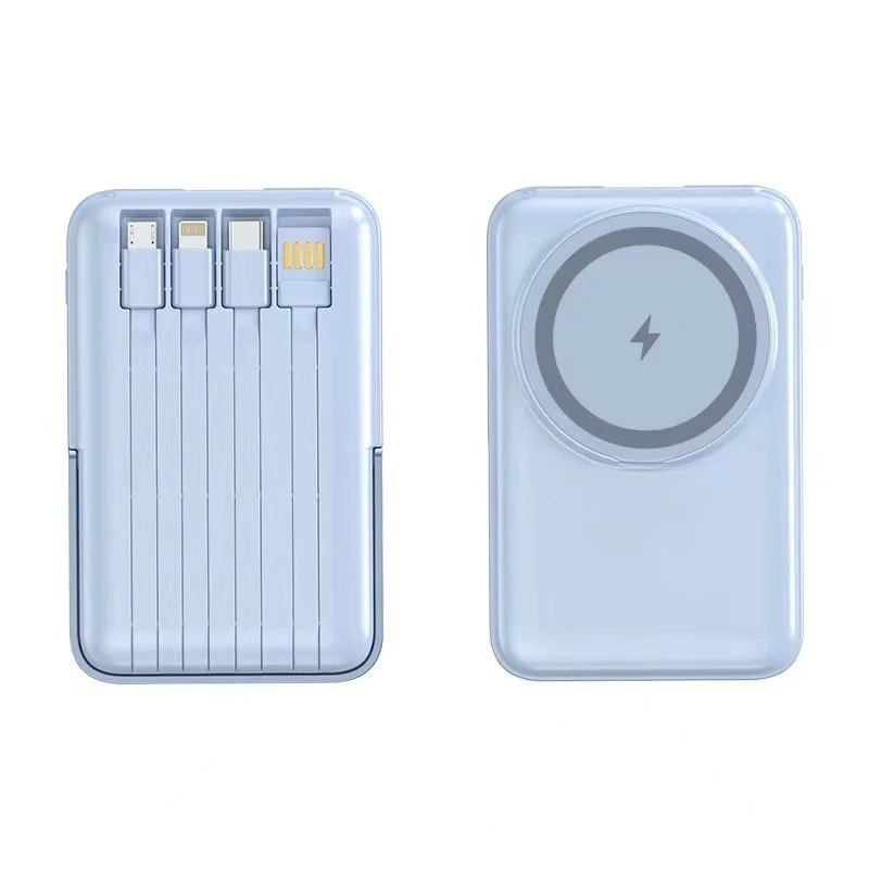 10000mAh para iPhone/Android Carregador portátil sem fio magnético Power Bank com suporte dobrável 22,5W PD carregamento rápido