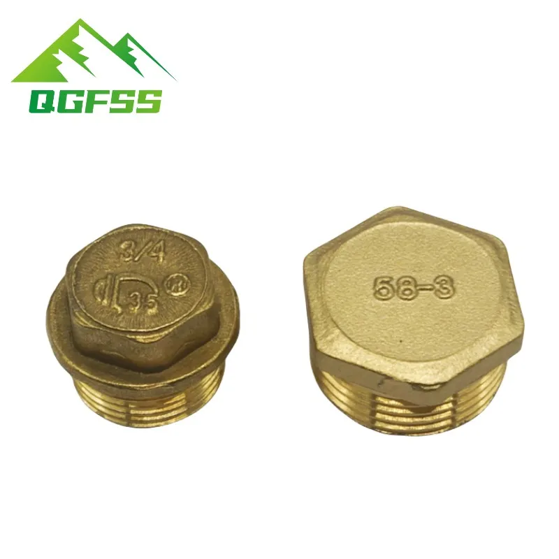 1pcs Brass Pipe Hex Head Brass End Cap Plug Fitting 1/8\