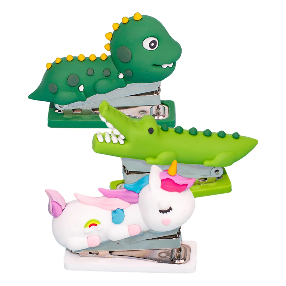 3 Pcs Stapler Staplers Cute Kids Major Home Accessory Decorative Hand Silica Gel Office Stationary