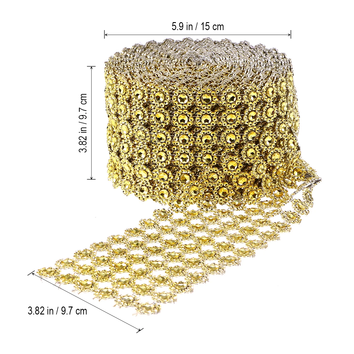 

Crystal Mesh Wrap 10 Yard Rhinestone Ribbon Wedding Party Supplies Vase Decoration Plastic Hollow Diamond Line