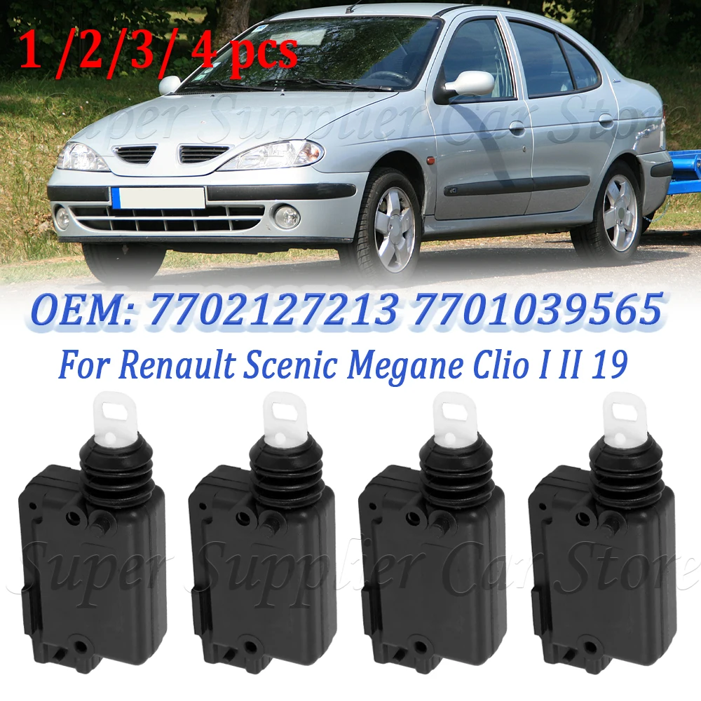 Nouveau pour Renault Scenic Megane Clio I II 19 voiture porte avant serrure centrale moteur actionneur 2 broches 1/2/3/4 pièces 7702127213 7701039565
