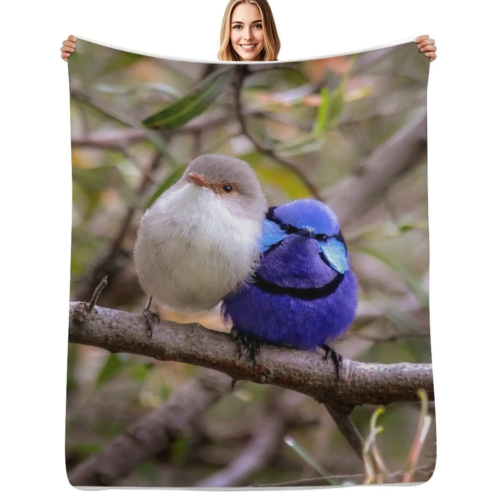 

Love Birds Throw Blanket Soft Comfort Blanket for Reading Watching TV
