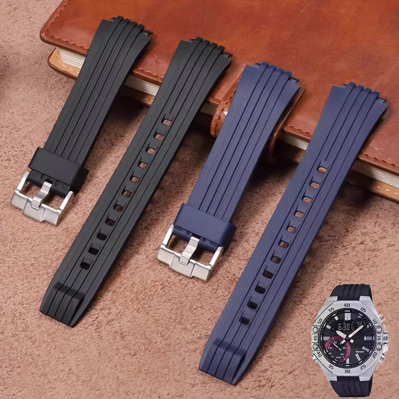 

Силиконовые ремешки для часов ECB-10 для серии Casio Edifice ECB-10YP, ECB-10AT, ECB-950, мужской ремешок, водонепроницаемый резиновый браслет для часов, 20 мм