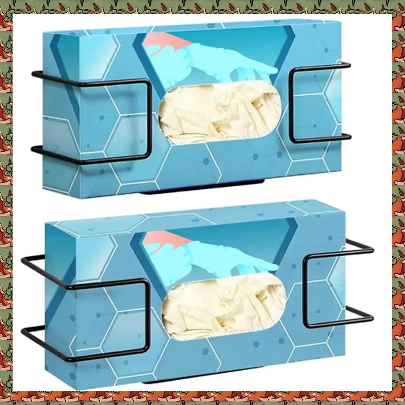 

ABLQ Glove Box Holder Wall Mounted Disposable Glove Dispenser, Metal Glove Rack For Rubber Glove Organizer Facial Tissue,6Pcs