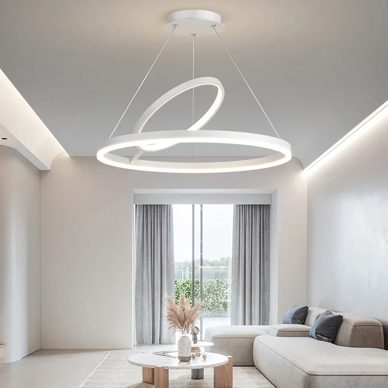 Moderne Led Plafond Kroonluchters Nordic Stijl Luxe Ring Villa Hanglamp Sfeer High-End Woonkamer Eetkamer Hanglamp