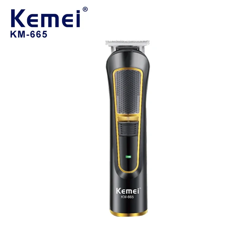 

Kemei KM 665 Professional Cordless Hair Clipper USB Rechargeable, Barber-Grade Trimmer with Precision Blades
