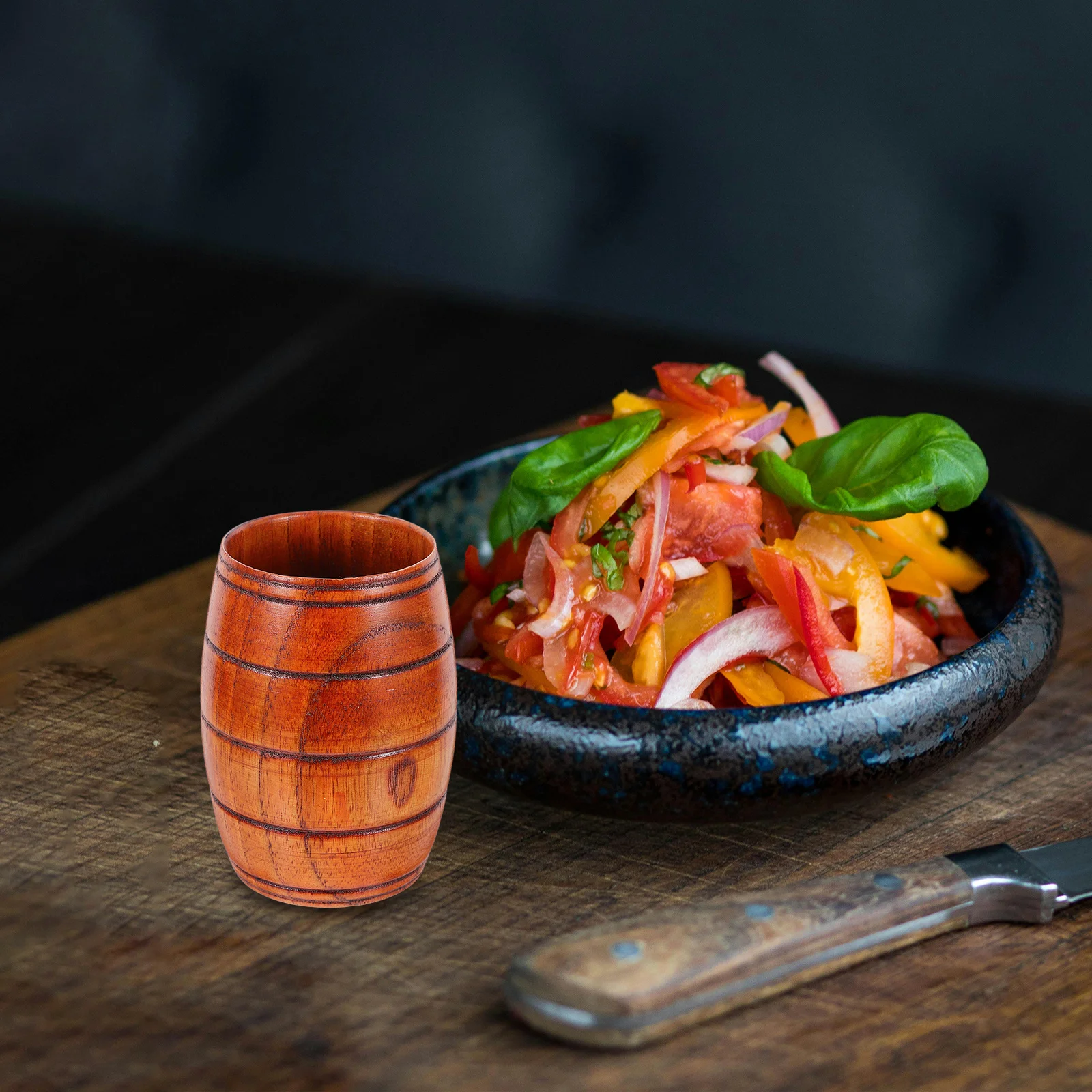 

Wooden Barrel Beer Mug Rustic Natural Wood Drinking Mug for Home Office Travel Tea Coffee Water Beverage Whiskey Wooden Cup