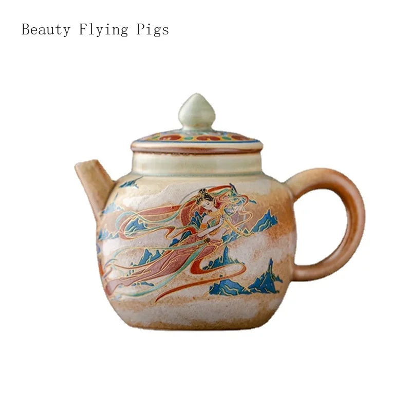 

11.2x9cm Vintage Creative Ceramic Kung Fu Tea Pot Dunhuang Feitian Tea Set Small Soak Tea Pot chinese tea set