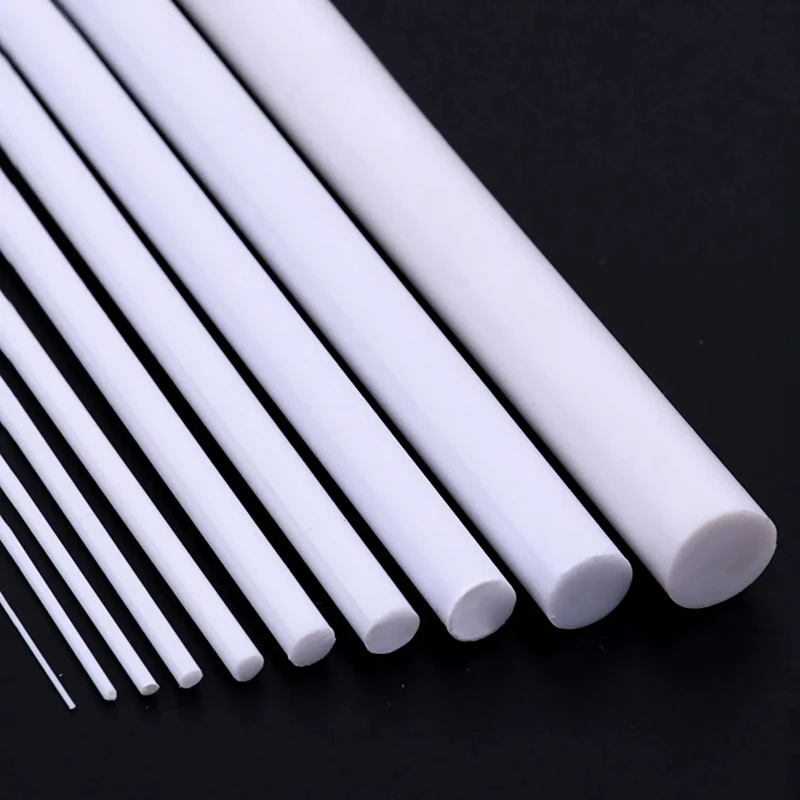 10/20PCS ABS Solid Round Bar Diameter 1/1.5/2/3/4/5/6/8/10mm DIY Handmade Sand Table Material Model Building Plastic Solid Round