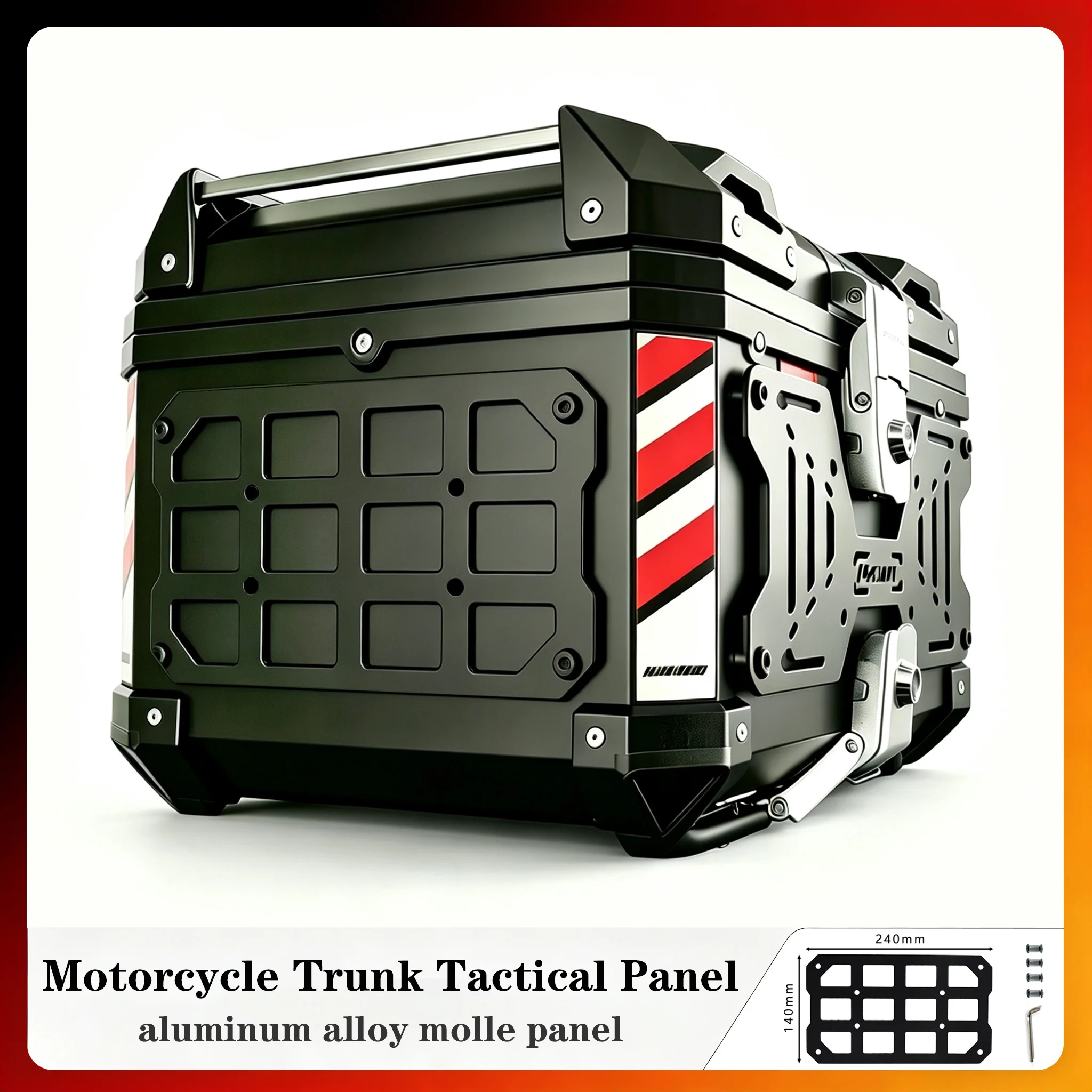 

Motorcycle Trunk Tactical Expansion Panel Quick-Mounting aluminum alloy Molle Panel Universal Side Box Organizer Modular Storage