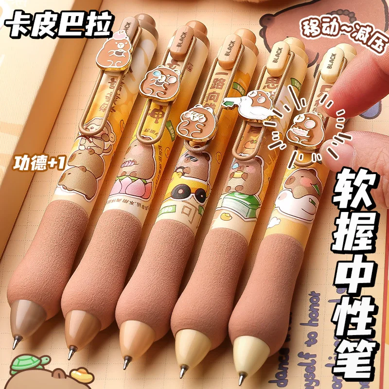 

Cartoon Neutral Pen Push Buttontype Black 0.5mm Beautiful Student Grade Ballpoint Pen Study Stationery Peripheral Gift