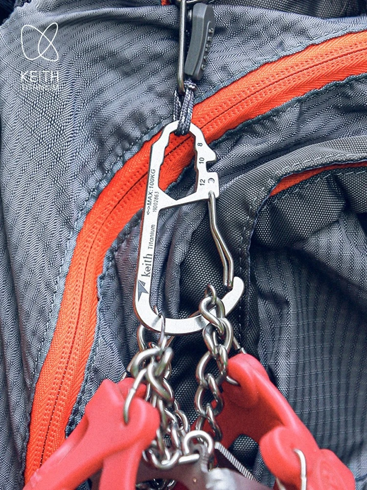 Keith Multi Functional Titanium Hanging Buckle Tools, Quick Hanging Key Buckle, Water Bottle Buckle, Mountaineering Hook