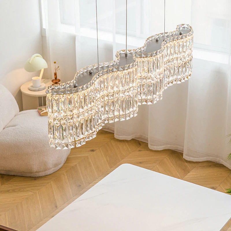 Luxury Chandelier Lighting Living Room Crystal LED Light Girl Bedroom Hanging Lamp Round Dining Rectangular Kitchen Chandeliers