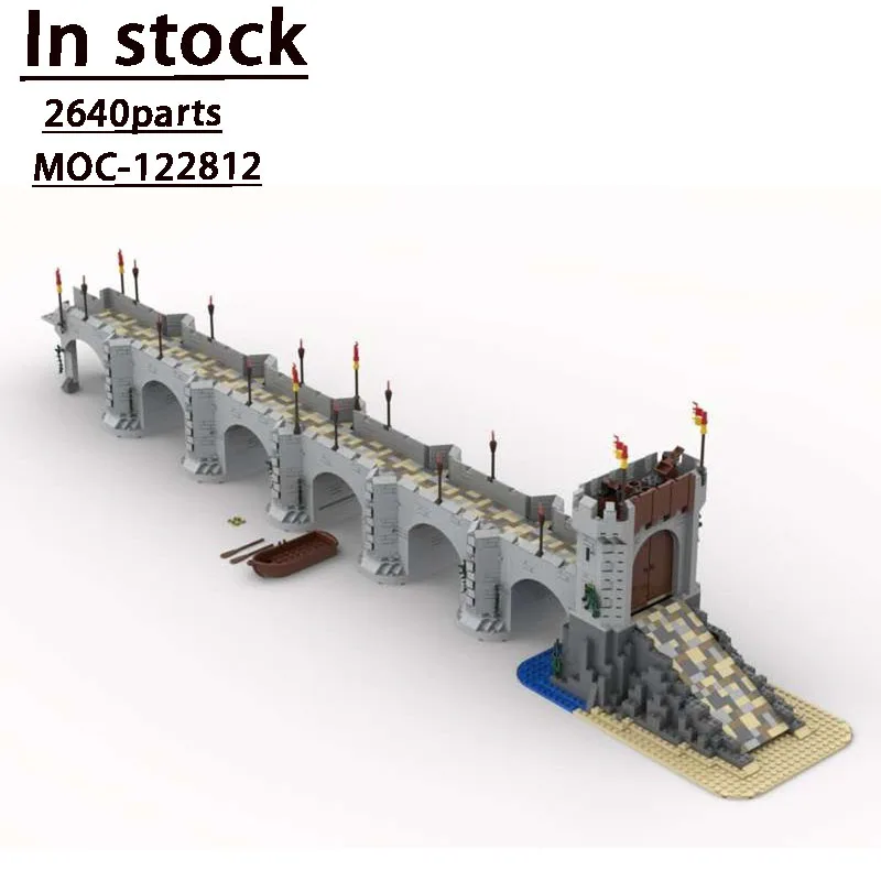 MOC-122812 New 90th Anniversary Castle Bridge War Bridge Patchwork Building Block Model • 2640 Parts Kids Birthday Toy Gift