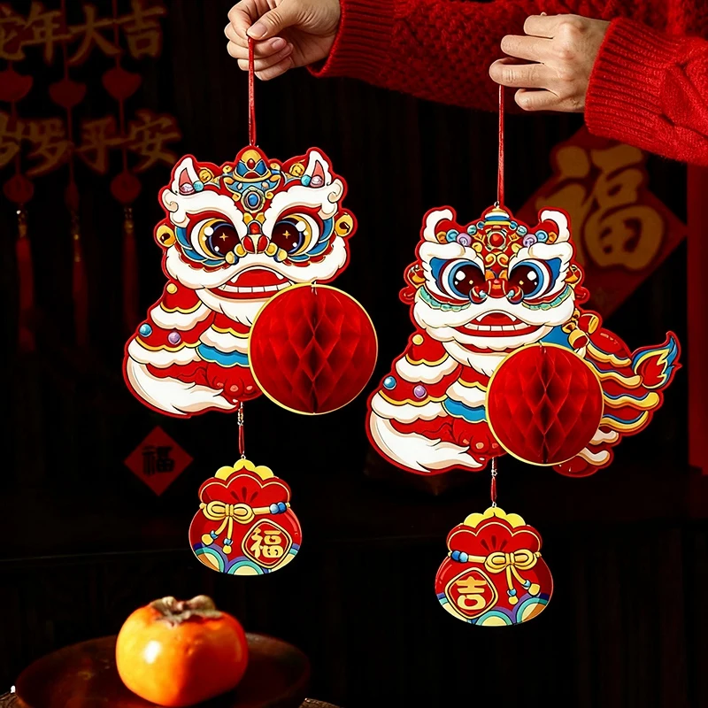 مهرجان الربيع العسل الكرة فانوس 2026 الحصان السنة الصينية الجديدة معلقة قلادة متجر متجر جو احتفالي الديكور