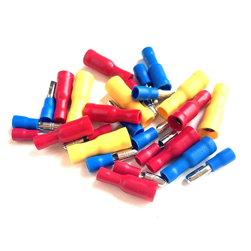 25/60pcs  Assorted Female Male Bullet Butt Connector Insulated Crimp Wire Terminals for 22~10AWG