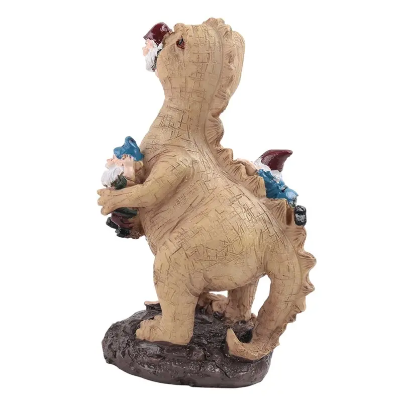 AB11-Dinosaur Gnomes Garden Statues Outdoor Decor Birthday Gifts For Mom Gifts , Patio Dinosaur Eating Gnomes Sculptures Durable