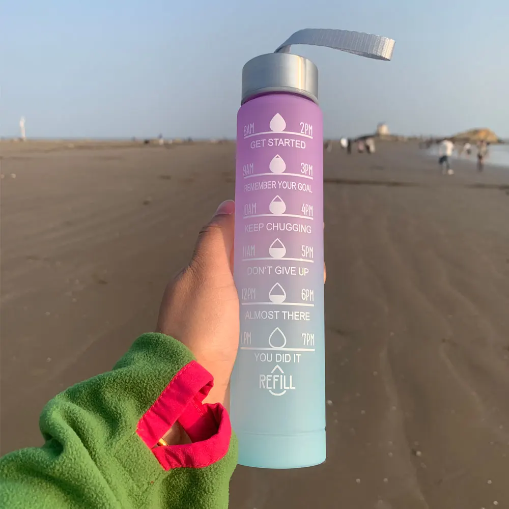 300ml 750ml 2L Water Bottle Motivational Drinking Bottle Sports Water Bottle With Time Marker Portable Cups Outdoor Travel Gym - Image 4