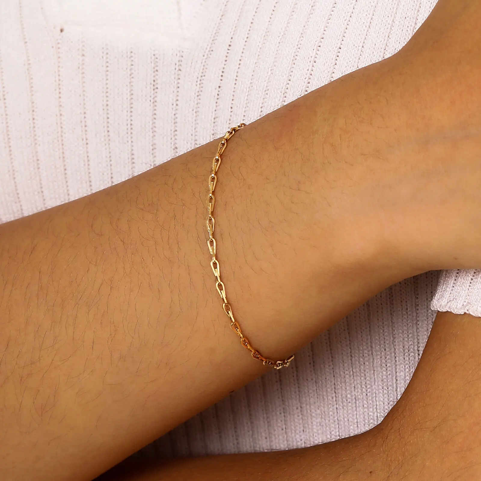 Stainless Steel Bracelet Gold Plated, 2mm Link Stackable Jewlrty for Women Tarnish-resistant image 6