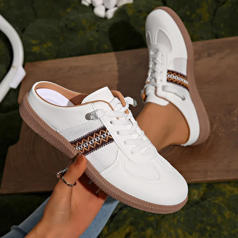 Primavera nuovo design in pizzo incrociato scarpe basse antiscivolo piatte scarpe vulcanizzate da donna comode e resistenti all'usura 36--41 taglia